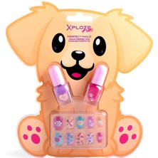 Xplote Fun Puppy Kız Çocuk Takma Tırnak Su Bazlı Oje Seti