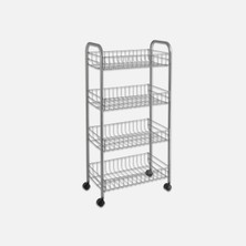 Metaltex Pisa 4 Katlı Metal 41X23X84 cm Sebzelik Gri (4'li Paket)