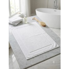Erca Home Tekstil Ürünleri %100 Pamuklu Tek Beyaz Ayak Havlusu Paspas