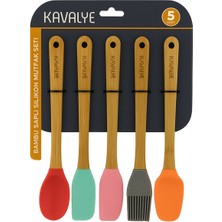 Kavalye Bambu Sap 5 Parça Silikon Mutfak Set 21 cm (5'li Paket)