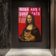GLAZELLA Mona ve Kedisi 'ı Love Cats' Temalı Pop Art Cam Tablo