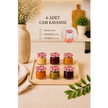 Rotanev 6 Adet 40 ml Kalpli Metal Kapaklı  Şeffaf Numune Mama Ek Gıda Şekerleme Reçellik Küçük Cam Kavanoz