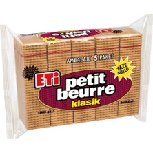 Eti Petit Beurre Bisküvi 5'li 1 kg (8'li Paket)