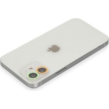 Bezos iPhone 11 Renkli Kamera Lens Koruma Cam - Turuncu-Yeşil