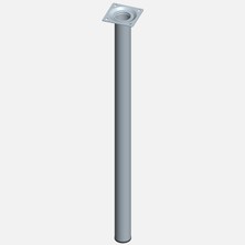 Regalux Masa Ayağı Çelik Boru Yuvarlak 600 mm Paslanmaz Çelik Rengi (4'li Paket)