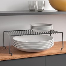 Metaltex Brooklyn Pvc Tek Katlı Dolap Içi Siyah Mutfak Rafı (4'li Paket)