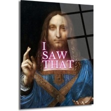 GLAZELLA "ı Saw That" Esprili Salvator Mundi Modern Cam Tablo