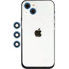 Bezos iPhone 14 Shine Kamera Lens - Mavi