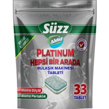 Süzz Aktif Platinum Bulaşık Makinesi Tableti 33'lü (6'li Paket)