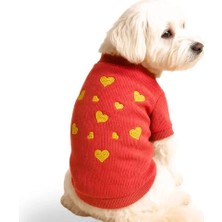 Gedyco Pink Love Yellow Hearts Küçük Irk Köpek Sweatshirtü