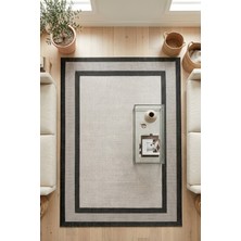 Vitali Home Sisal Prime Bej Siyah Iskandinav Yıkanabilir Bordürlü Halı Kilim Balkon Teras Koridor Halısı 1149