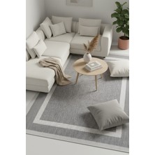 Vitali Home Sisal Prime Gri Krem Mavi Iskandinav Yıkanabilir Bordürlü Halı Kilim Balkon Teras Koridor Halısı 1149