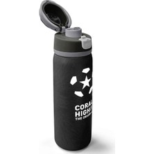 Coral High Siyah Yıldız Baskılı Futbol Yazılı Çelik Termos Matara 800 ml 38558