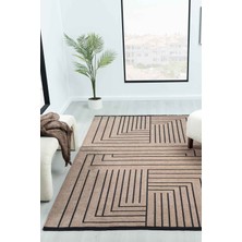 Vitali Home Gaia Bej Halı Yıkanabilir Kaymaz Taban Şönil Kilim Dokuma Pamuk Taban Kilim 10355