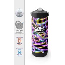 Coral High Neon Desenli Çelik Termos Matara 650 ml 38330