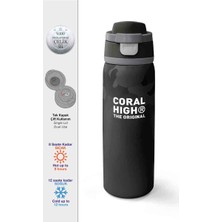 Coral High Siyah Kamuflaj Desenli Çelik Termos Matara 800 ml 38516