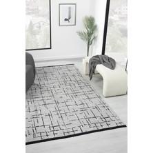 Vitali Home Gaia Gri Halı Yıkanabilir Kaymaz Taban Şönil Kilim Dokuma Pamuk Taban Kilim 10120
