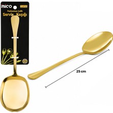 MiraLive Metal Servis Kaşığı - 25 cm - Gold Renk