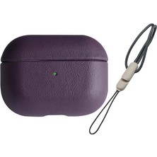 Bezos Airpods Pro 2 (2.nesil) 405 Deri Kılıf - Mor