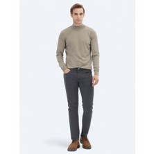 Antrasit Dokuma Slim Fit Casual Pamuk Karışımlı Pantolon