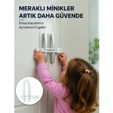 Savarga 4 Adet Dolap Emniyet Kilidi Çocuk Güvenliği Için Güçlü ve Dayanıklı Set Yeni Nesil