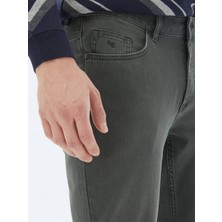 Kip Haki Slim Fit Denim Pamuk Karışımlı Pantolon