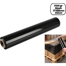 Akıllı Bayi 6 Adet BRÜT:1100GR = Net Streç :600GR Siyah Koli - Palet Streç Film 17 Mikron 50CM