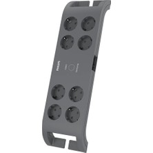 Philips Phılıps SPN3180A/62, 8 Soket, Akım Korumalı Priz, 900 Joules, 2mt Kablo, (Gri)