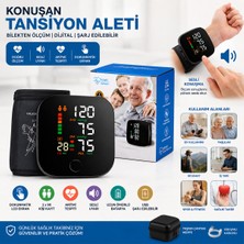 Akıllı Bayi Bilek Ölçüm 7x8.3cm USB Sarjlı - Dijital Konuşan Tansiyon Aleti BK-606
