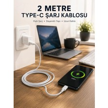 Savarga Hızlı Şarj Destekli 2 Metre Type-C Kablo