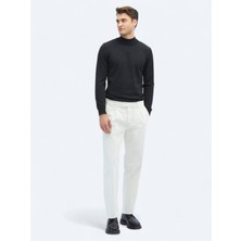 Kip Ekru Dokuma Loose Fit Kadife Casual Pamuk Karışımlı Pantolon