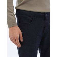 Kip Lacivert Dokuma Slim Fit Casual Pamuk Karışımlı Pantolon
