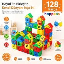 Puzzle City 3D Yapı ve Tasarım Blokları 128 Parça Eğitici Oyuncak