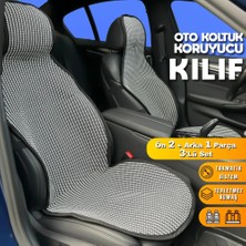 Drs Tuning Fiat Panda Uyumlu Koltuk Kılıfı Minder Çizgili Füme Beyaz 2+1 Ön Arka Set