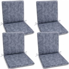 Mandaş 4 Adet Komutan Arkalıklı Sandalye Minderi, Extra Kalın (Kalınlık 5cm)-K.gri Efektli Yeni