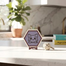 Miaju Meraklı Bakışlar Kedi Temalı Modern Masaüstü Süsü Ofis Köşelerinizi Tamamlayan Zarif ve Şık Bir Tasarım Obje 10X10 cm