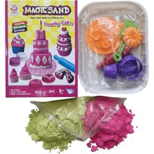 Magıc Sand Pasta ve Tatlı Kalıplı Kinetik Kum Oyun Seti/ 500 gr Kum Seti