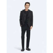 Siyah Düz Modern Fit Örme Ceket