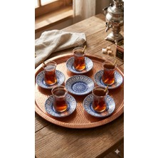 Tezyinat Wood Acem Kilim Porselen 6 'lı Çay Tabağı