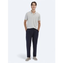 Kip Bej Çizgili Polo Yaka Pamuk Karışımlı T-Shirt