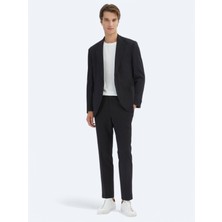 Siyah Desenli Modern Fit Takım Elbise