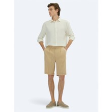 Deve Tüyü Dokuma Carrot Fit Casual Bermuda