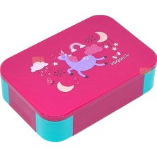 Hsc Bilişim Vagonlife Bento 900ML Lunchbox Tek Katlı 2 Bölmeli Pp Plastik Çocuk Sefer Tası Yemek Kutusu (Pembe)