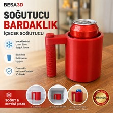 Besa 3D 001 Freeze Soğutucu Bardaklık Içecek Soğutucu (33CL) Vişne Kırmızısı
