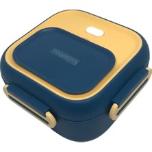 Hsc Bilişim Vagonlife Bento 500ML Lunchbox Tek Katlı Çelik Sefer Tası Yemek Kutusu (Lacivert-Sarı)