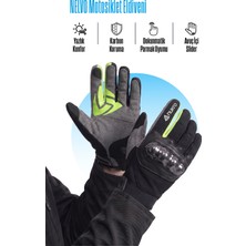 nukrowear Nukro Carbon Nelvo Neon Sarı Yazlık Motosiklet Eldiveni Ce Belgeli Korumalı Dokunmatik