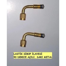 Bsr Lastik Sibop Ilavesi 90 Derece Açılı Sarı Metalden, Kıvrımdan Sonra 4cm Boyu