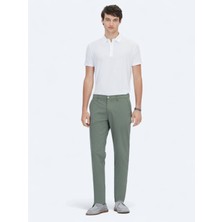 Kip Haki Dokuma Slim Fit Casual Pantolon