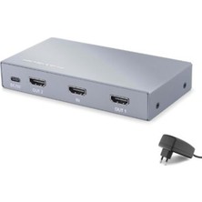 Hadron HDX1431 HDMI Splitter Edıd 8k 60 Hz 1 Giriş 2 Çıkış Gri