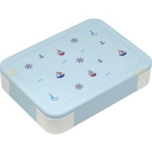 Hsc Bilişim Vagonlife Bento 1330ML Lunchbox Tek Katlı 5 Bölmeli Pp Plastik Çocuk Sefer Tası Yemek Kutusu (Mavi)